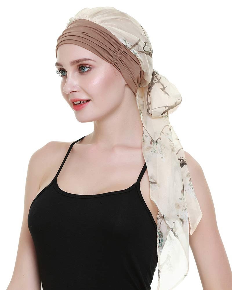 FocusCare HeadScarves for Cancer Patients Chemo Caps Headwear Cotton Bandana Chemotherapy Headcovers Morning Light - Image 5